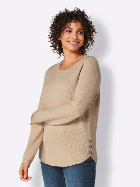 CREATION L PREMIUM Viskose-Lyocell-Pullover in elfenbein