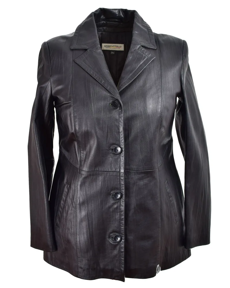 Damen schwarz Lederjacke