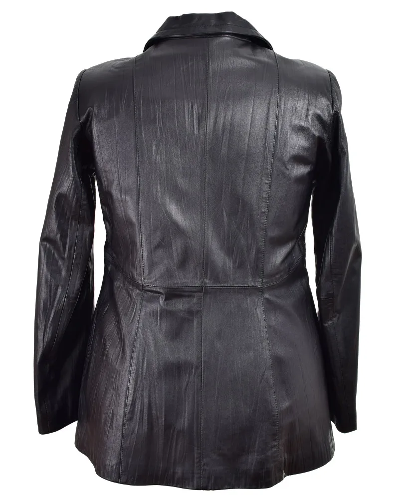 Damen schwarz Lederjacke