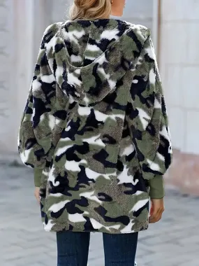 Heidi-Mode | Flauschiger Leopardenfleece-Mantel mit Offener Front