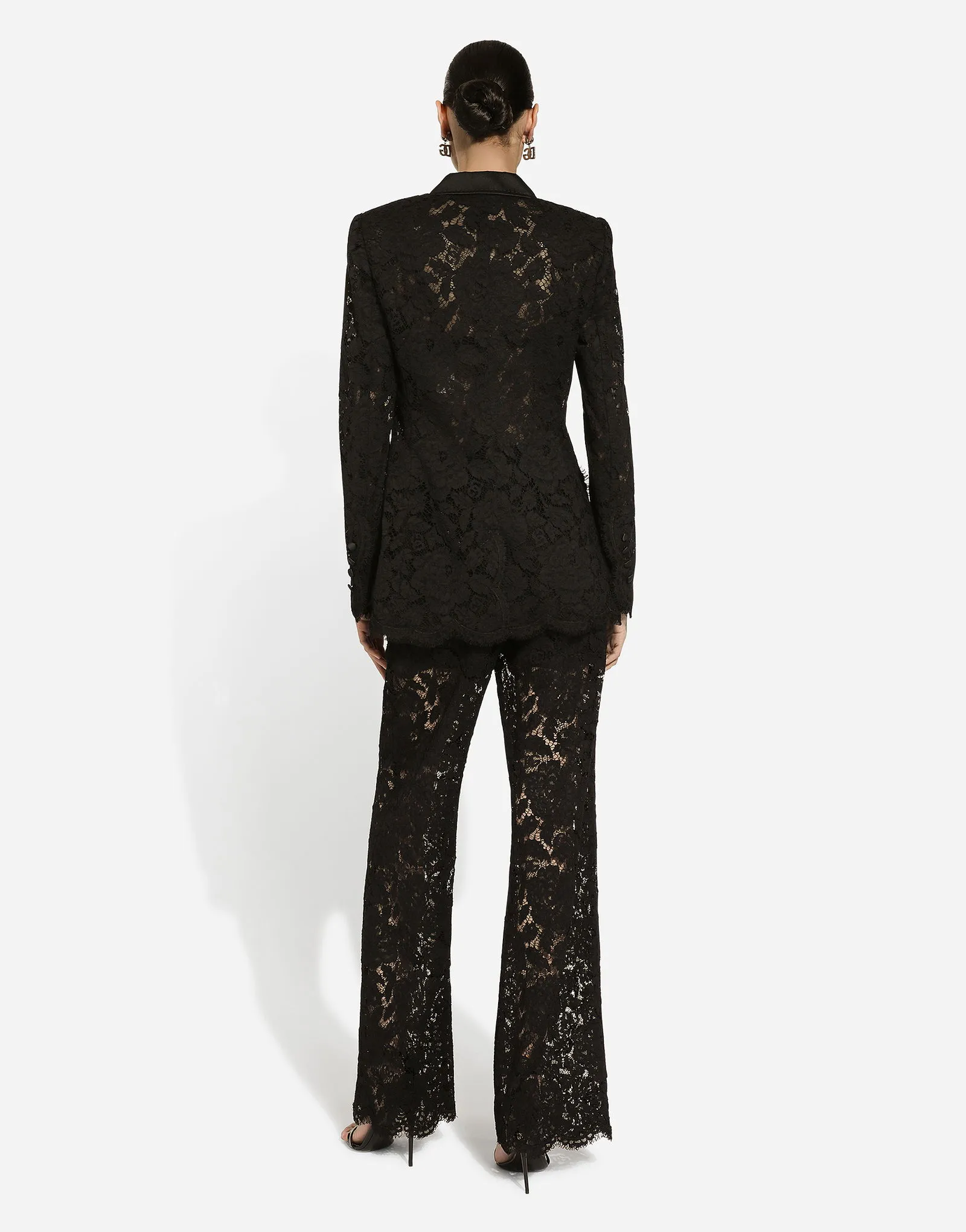Jacke Dolce & Gabbana Double-breasted Floral Lace Turlington-fit Jacket F29TRTHLM7LN0000