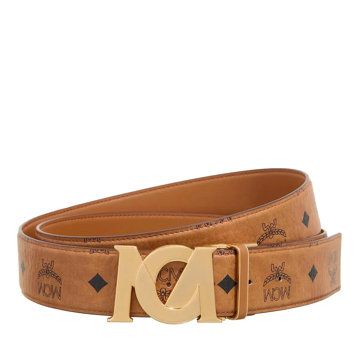   MCM  M-Art Vi Belt_ 24K Gd Brs_ 4.0_ Adj  Cognac  Ledergürtel 