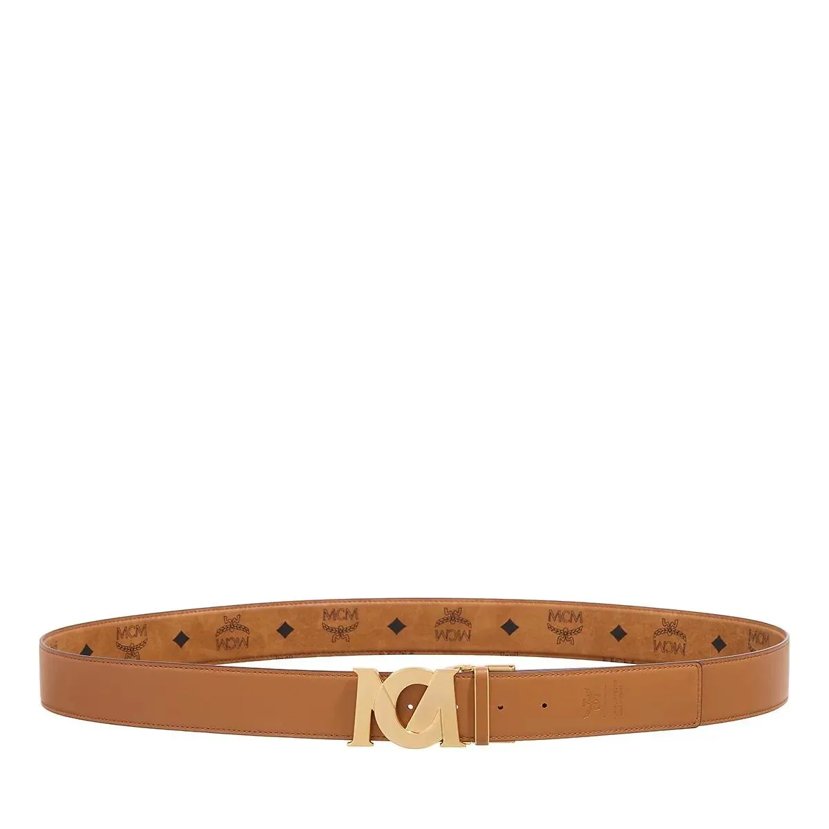   MCM  M-Art Vi Belt_ 24K Gd Brs_ 4.0_ Adj  Cognac  Ledergürtel 