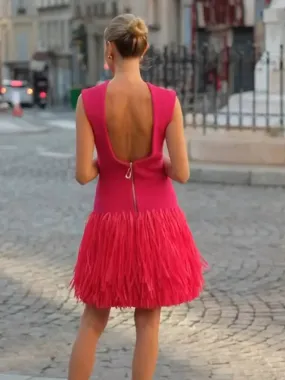 Mehrlagiges Kleid mit Fransen