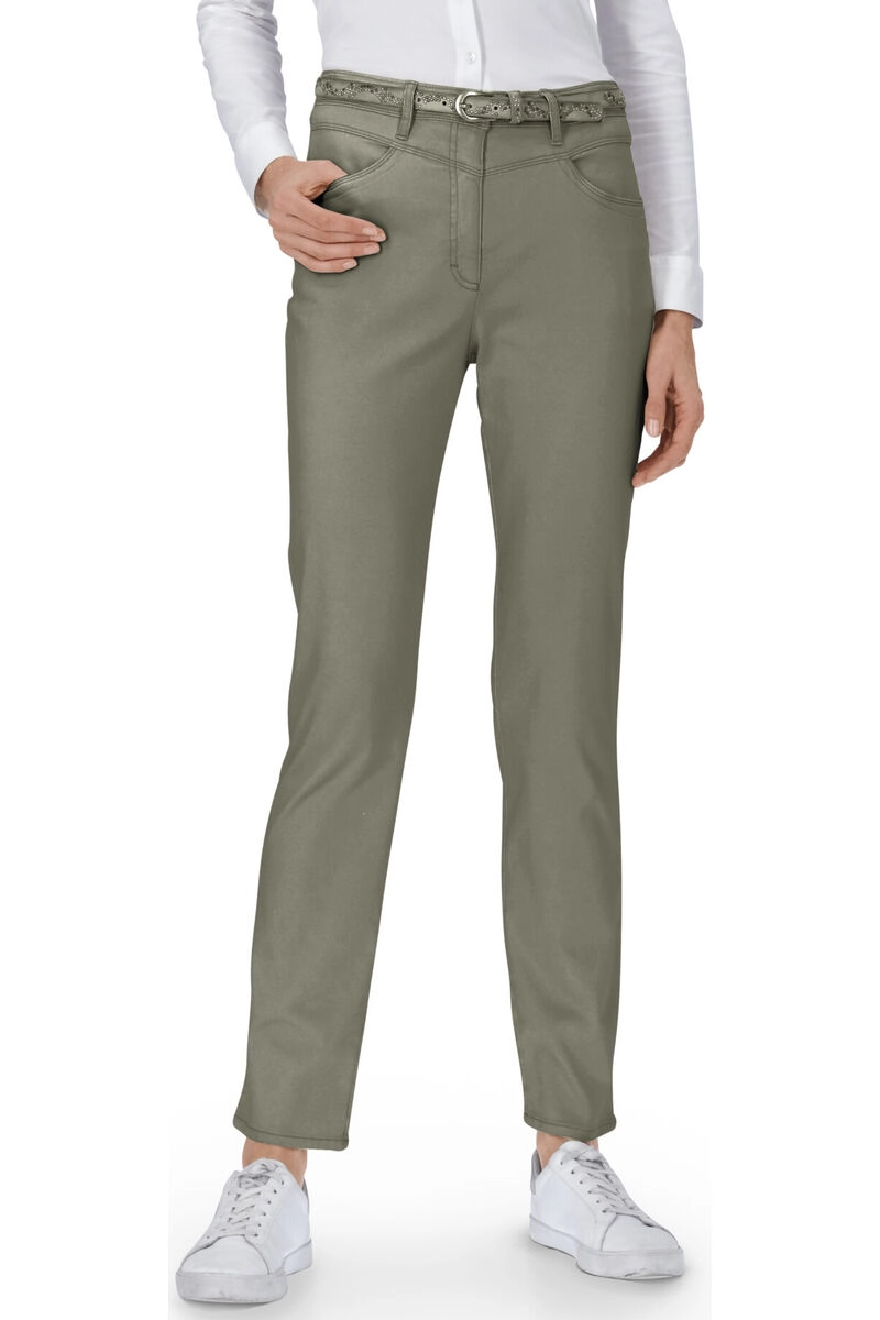 RAPHAELA BY BRAX Baumwoll-Hose Laura khaki mit Magic-Dehnbund